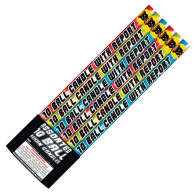 10 Ball Assorted Candles,Curbside Fireworks