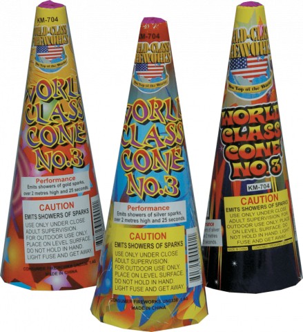 Assorted Cone #3 WC,Buy 1 Get 3 Free,Curbside Fireworks