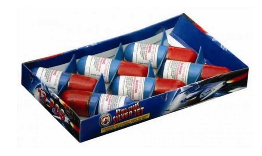 Two Color Space Ship/Silver Jet - Curbside Fireworks